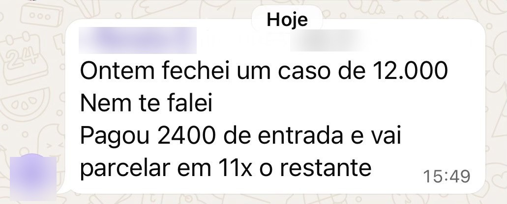 Fechamento de caso relatado por cliente