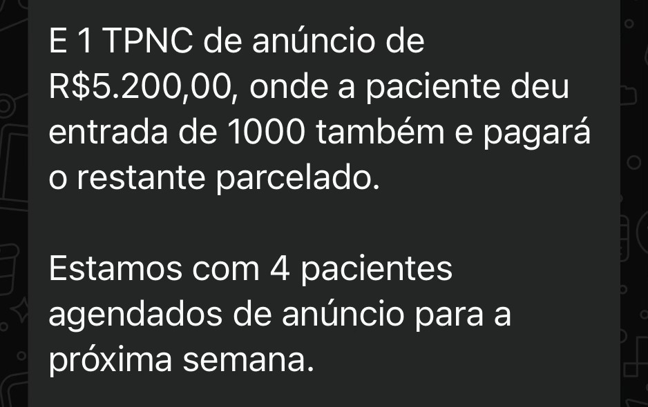 Tratamento vindo de anúncio e agendamentos da semana