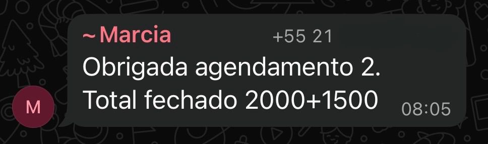 Dra. Márcia, RJ — Agendou 2 e fechou 3.500
